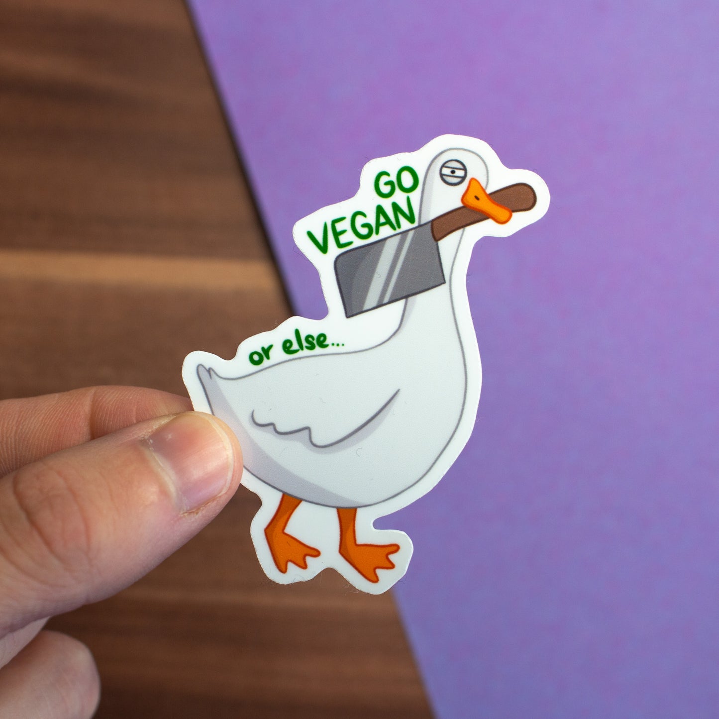 "Go vegan or else..." Sticker