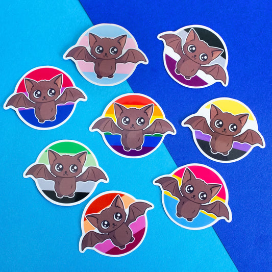 Queer raccoon with rainbow flag sticker