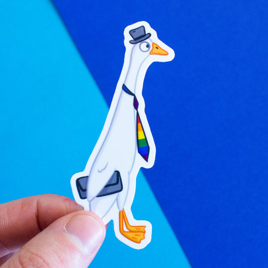 Queer raccoon with rainbow flag sticker