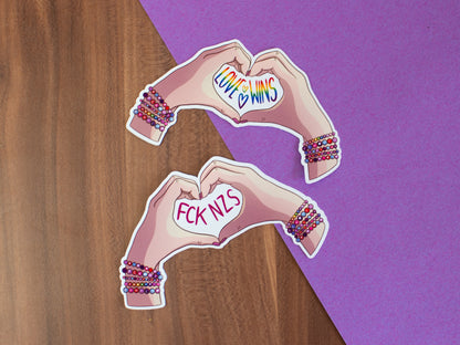"FCK NZS" "LOVE WINS" Sticker Set Swifties gegen Rechts
