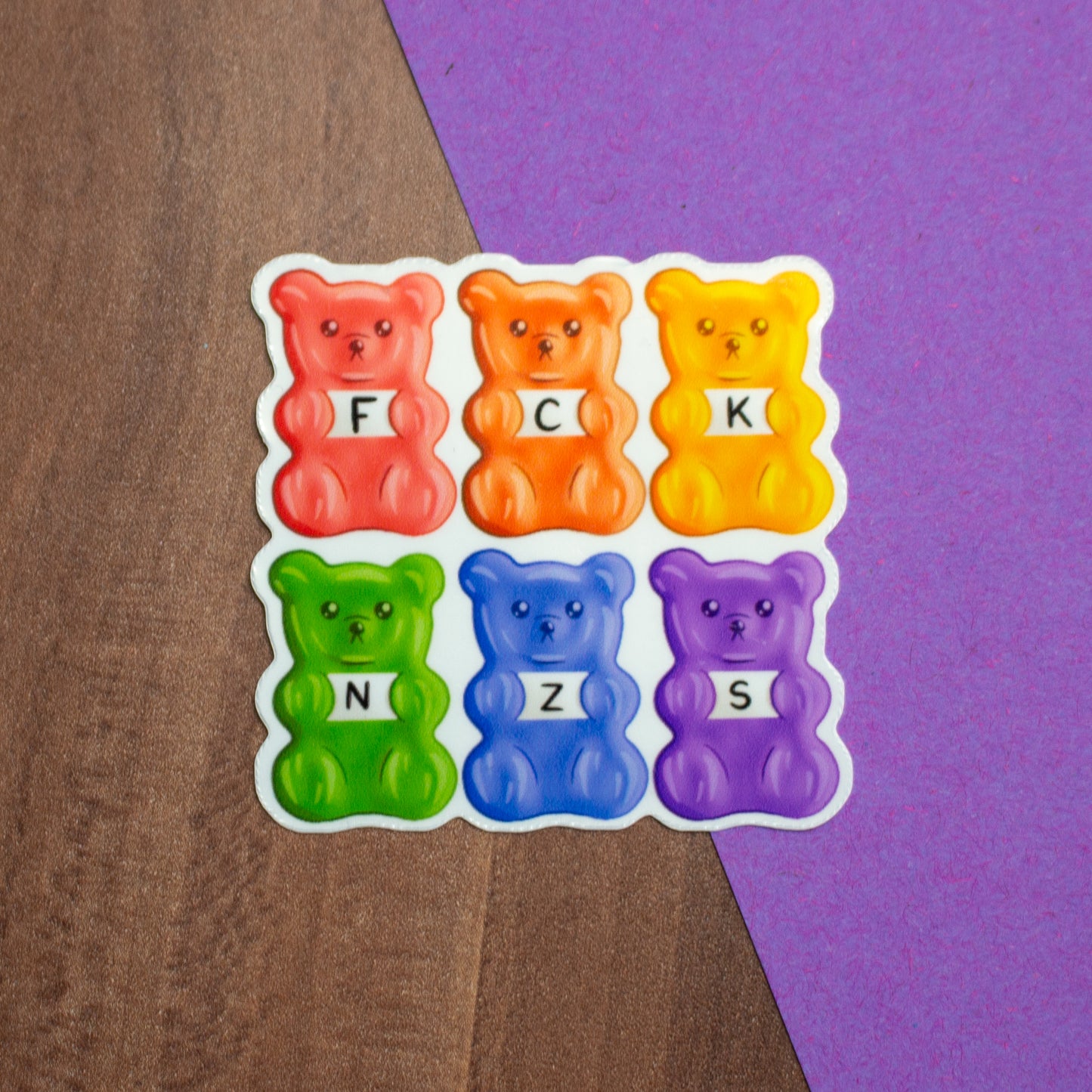 Gummibärchen gegen Rechts Regenbogenfarben Sticker