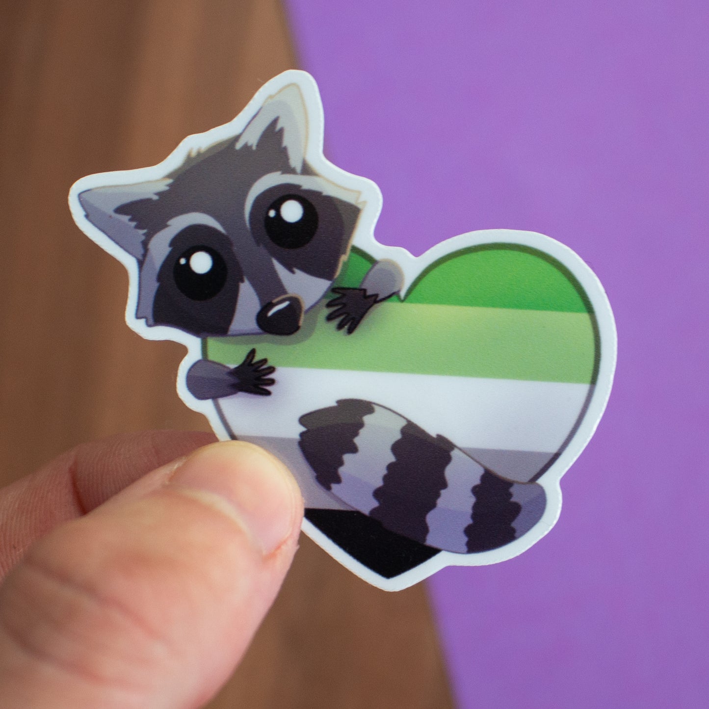 Queerer Waschbär mit Pride-Herz Sticker