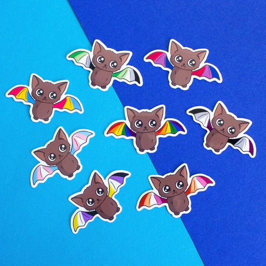 Queer raccoon with rainbow flag sticker