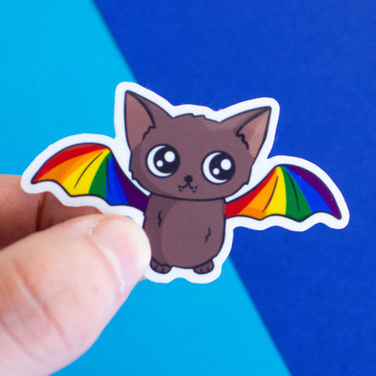 Queer raccoon with rainbow flag sticker