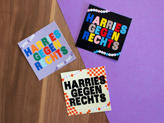 Harries gegen Rechts Sticker Set
